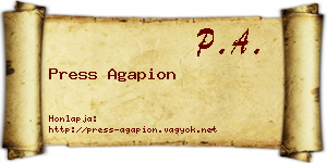 Press Agapion névjegykártya